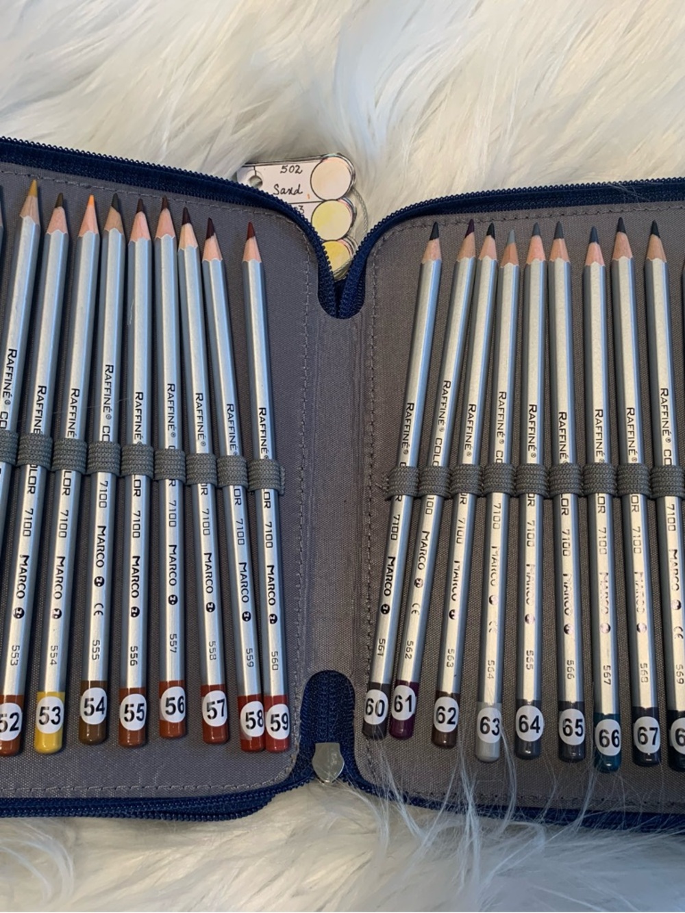 MARCO (3) section zip close 72 piece colored pencil set VVGUC